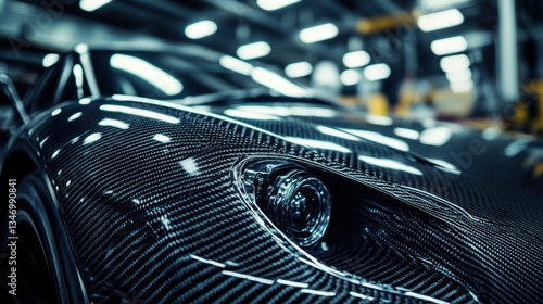 Carbon Fiber Sports Car Hood in Factory