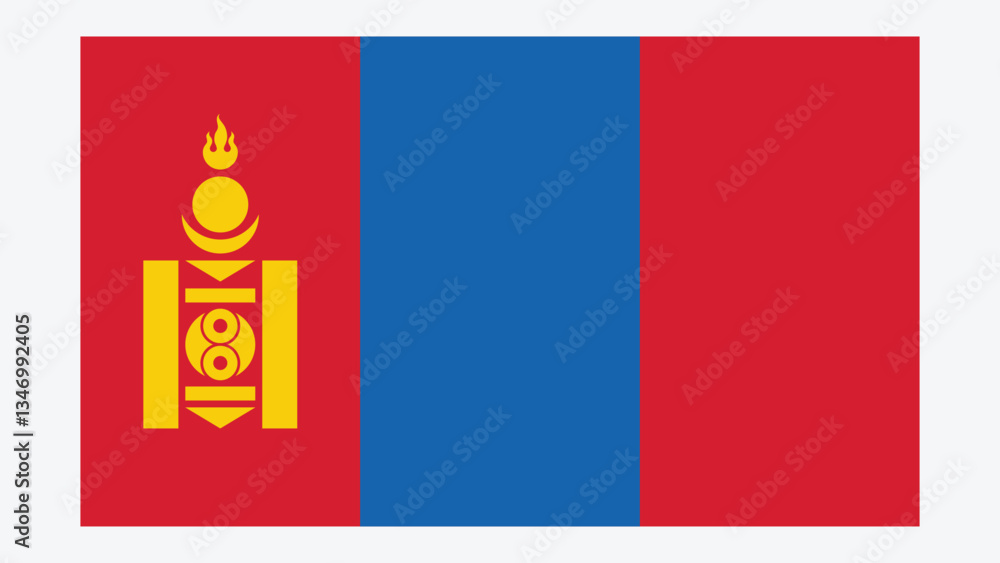 Naklejka premium MONGOLIA Flag with Original color