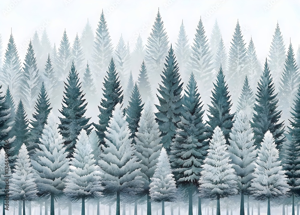 Serene Snowy Evergreen Forest Winter Landscape Peaceful Nature Retreat Serene Snowy Evergreen Forest Winter Landscape Peaceful Nature Retreat