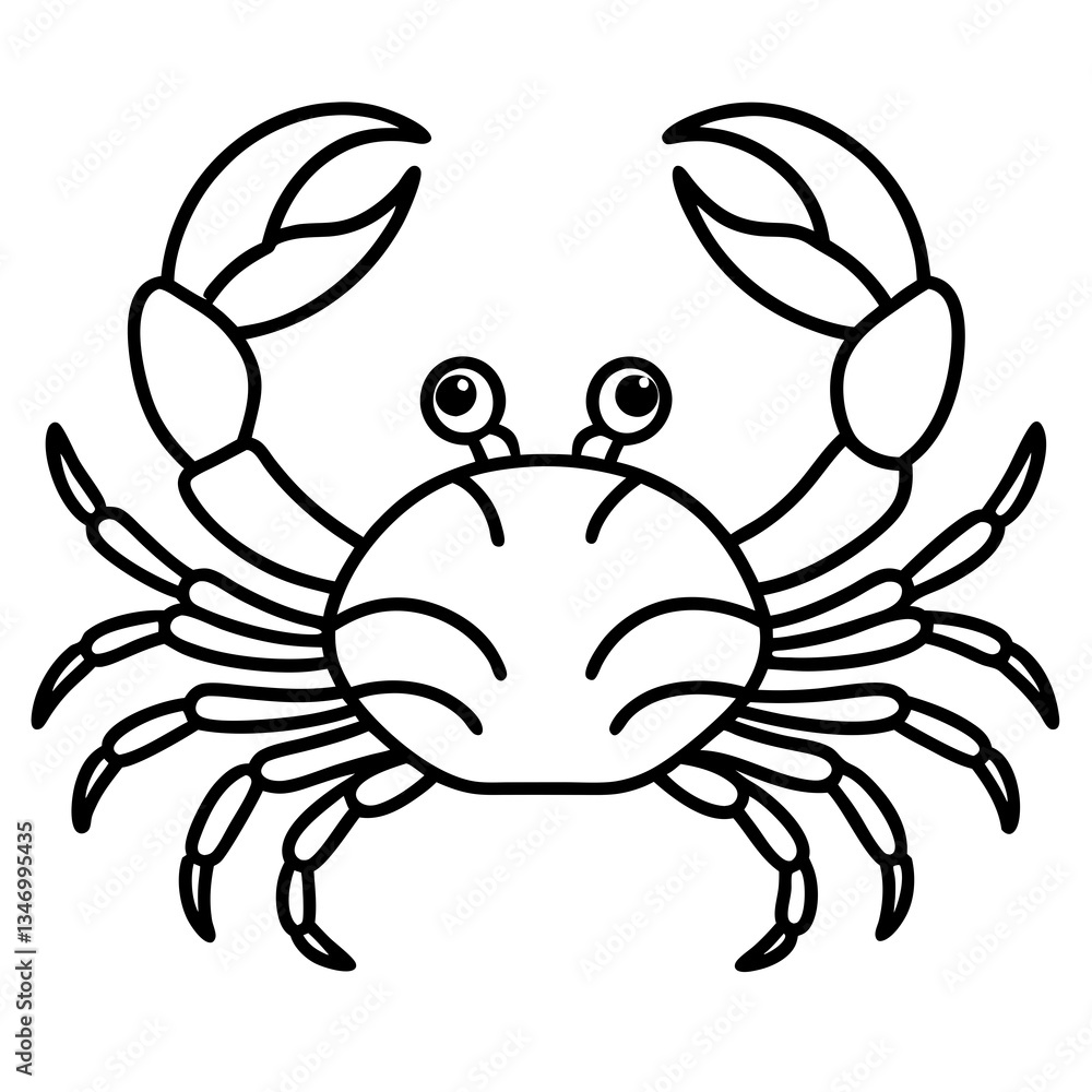 Clean and Stylish Crab Line Art Clean and Stylish Crab Line Art