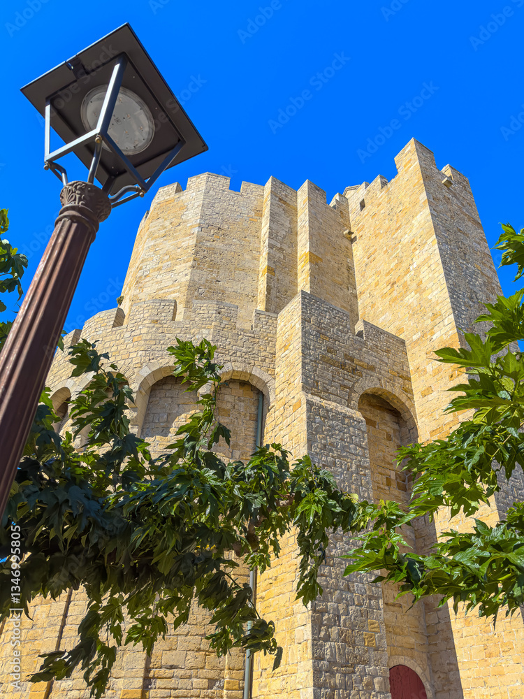 Old Village Street View of Saintes-Maries-de-la-Mer in France
