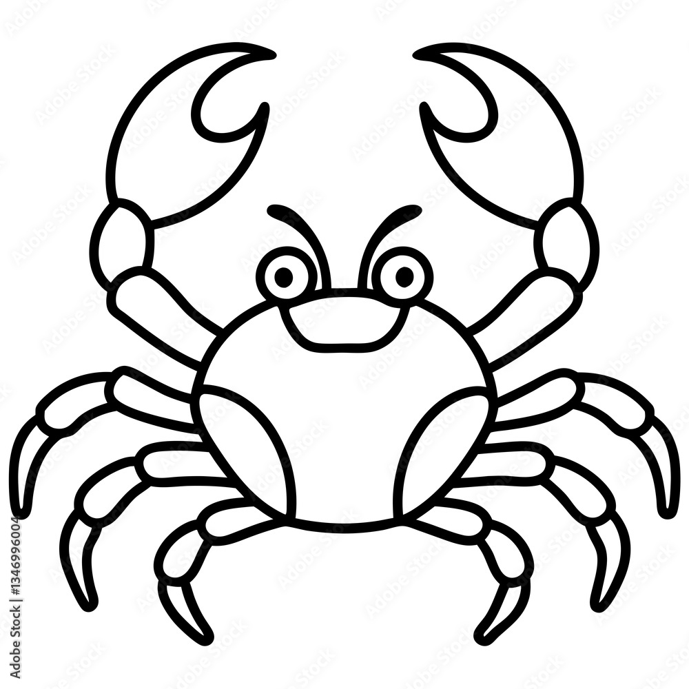 Clean and Stylish Crab Line Art Clean and Stylish Crab Line Art