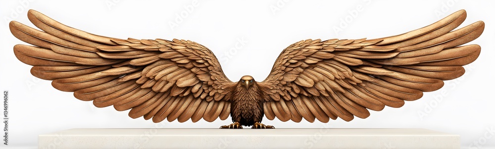 A podium shaped like massive eagle wings, symbolizing power and victory.