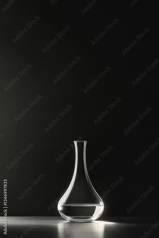 Elegant decanter with water against dark backdrop. Elegant decanter with water against dark backdrop.