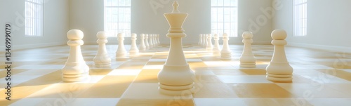 Obraz na płótnie A podium built from interlocking chess pieces, symbolizing strategy and intellect. w salonie