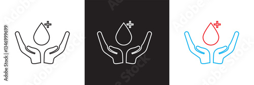Charity icon .  Vector illustration. isolated on white and black background. EPS 10
