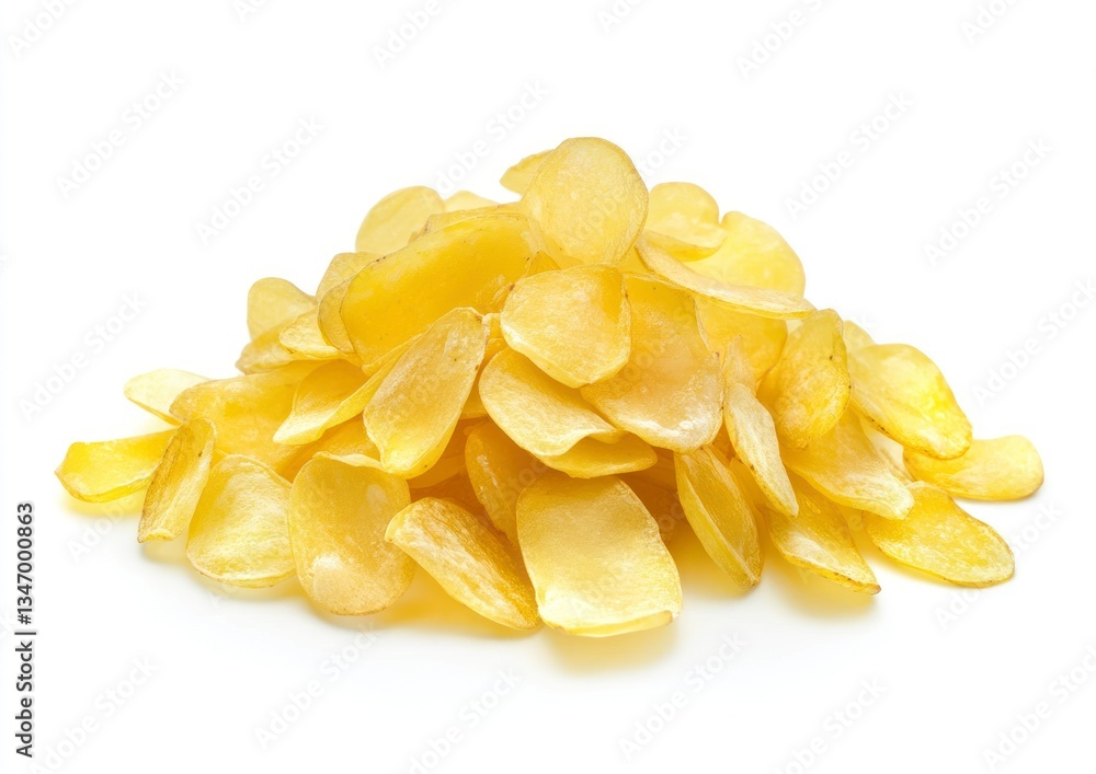 Pile of Potato Chips Isolated on White Background Still Life Pile of Potato Chips Isolated on White Background Still Life