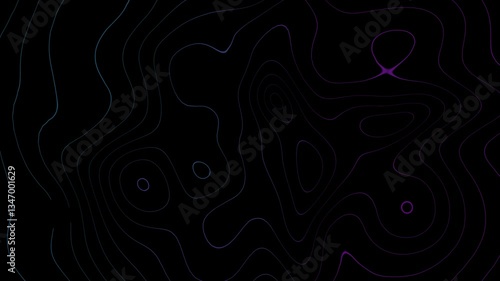 Moving Contour Lines Animation Background in 4K, animated topographic map background, moving contour lines background, terrain map animation