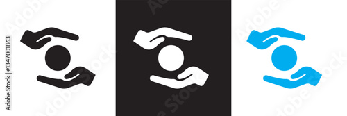 Charity icon .  Vector illustration. isolated on white and black background. EPS 10