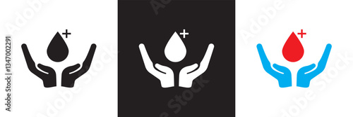 Charity icon .  Vector illustration. isolated on white and black background. EPS 10