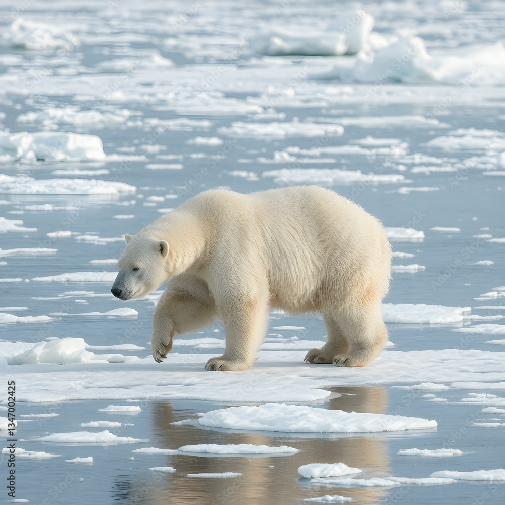Polar Majesty: A majestic polar bear strides confidently across a frozen arctic landscape, symbolizing resilience in a changing world. Capturing the raw beauty and harsh reality. Polar Majesty: A majestic polar bear strides confidently across a frozen arctic landscape, symbolizing resilience in a changing world. Capturing the raw beauty and harsh reality.