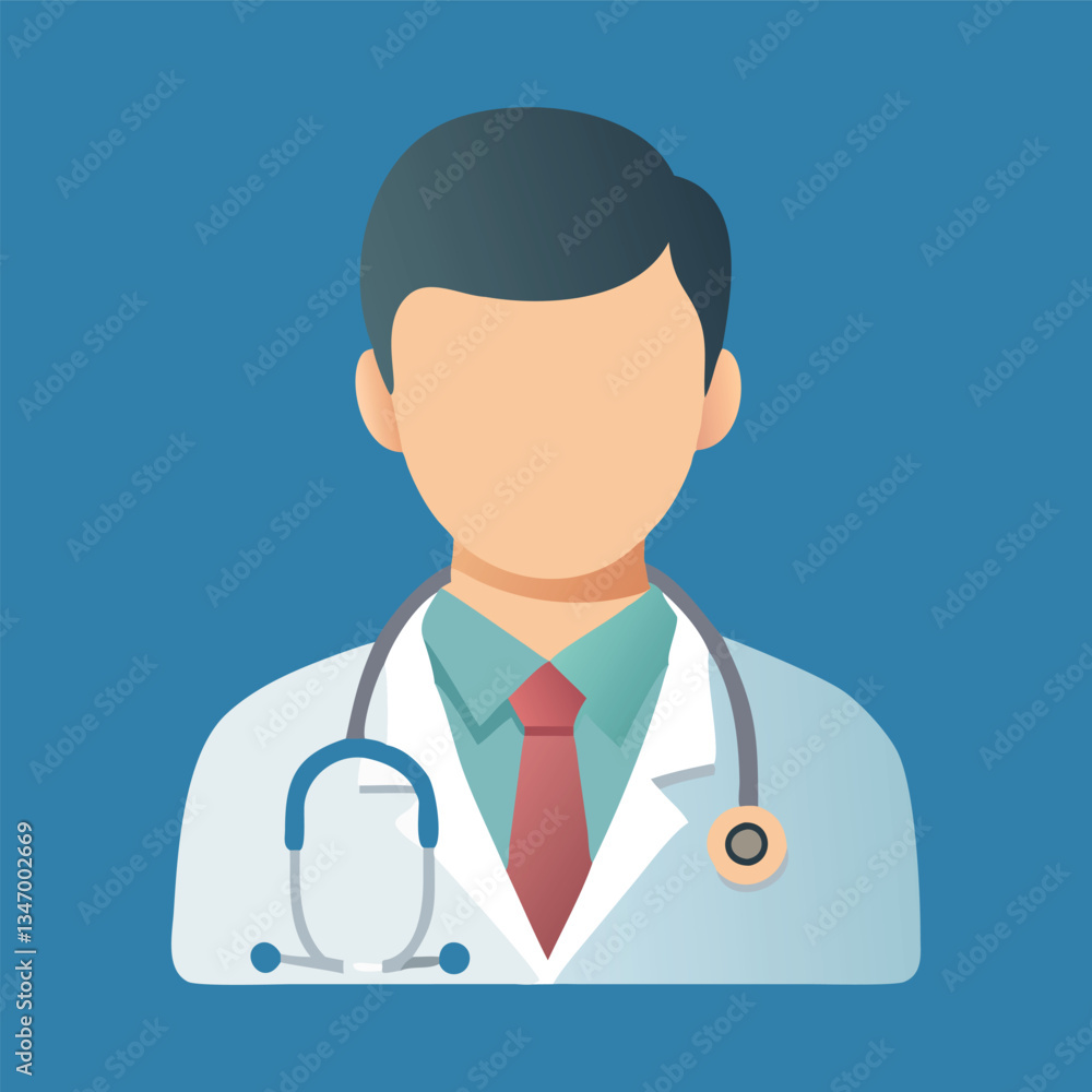 Fototapeta premium Doctor Icon, Medical Professional Vector, Healthcare Worker Illustration, Physician Icon Design, Stethoscope Graphic Art