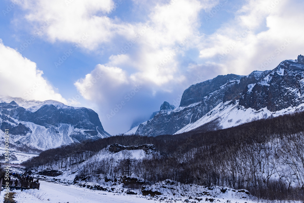 Changbai Mountain scenic spot snow mountain scenery Changbai Mountain scenic spot snow mountain scenery