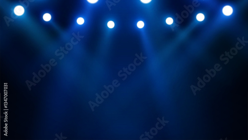 Stage lights rays scene background. Abstract spot light rays background. Spotlights of bright light with isolated place for stage and presentations. Colorful lights on the stage.