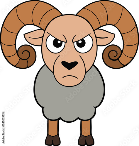 A fierce cartoon ram logo with glowing eyes, flared nostrils, and sharp, curved horns. Its expression is aggressive, with bold lines and dynamic shading for a powerful look.