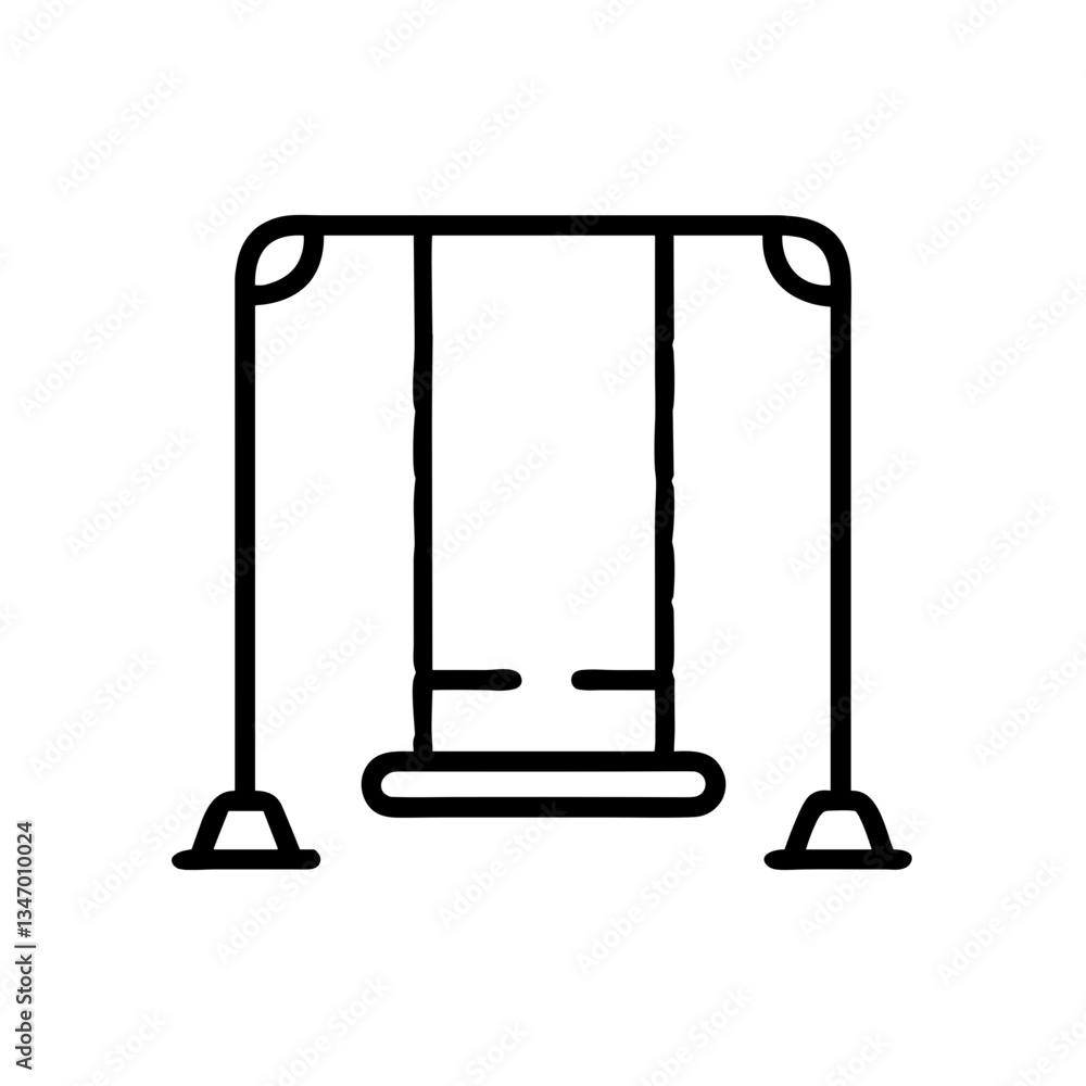 Swing Set Outline Icon Design in Minimalist Style Swing Set Outline Icon Design in Minimalist Style
