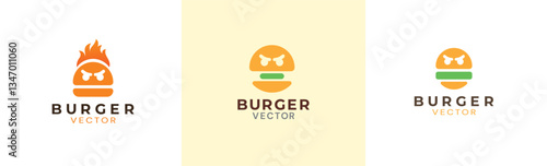 Burger house vector logo design 