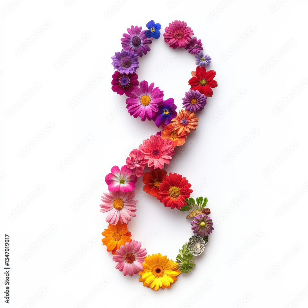 A close-up of a flower arrangement shaped like a DNA helix, isolated against a dramatic black background, symbolizing nature’s design A close-up of a flower arrangement shaped like a DNA helix, isolated against a dramatic black background, symbolizing nature’s design