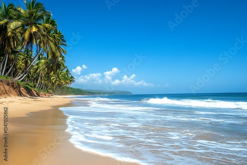 Wallpaper Mural Beach retreat portrays bliss and stillness of visitors featuring their laughter tasks and mood of leisure and spark  
 Torontodigital.ca