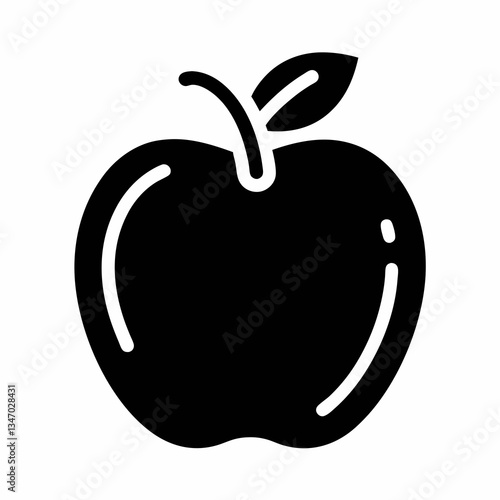 Minimalist Apple Icon silhouette Vector Design.