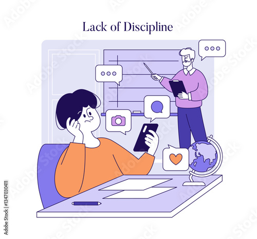 Permissive Parenting Style. Flat Vector Illustration