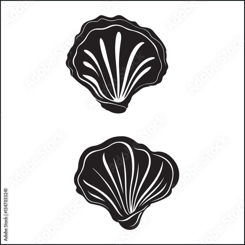 Oyster seashell silhouette