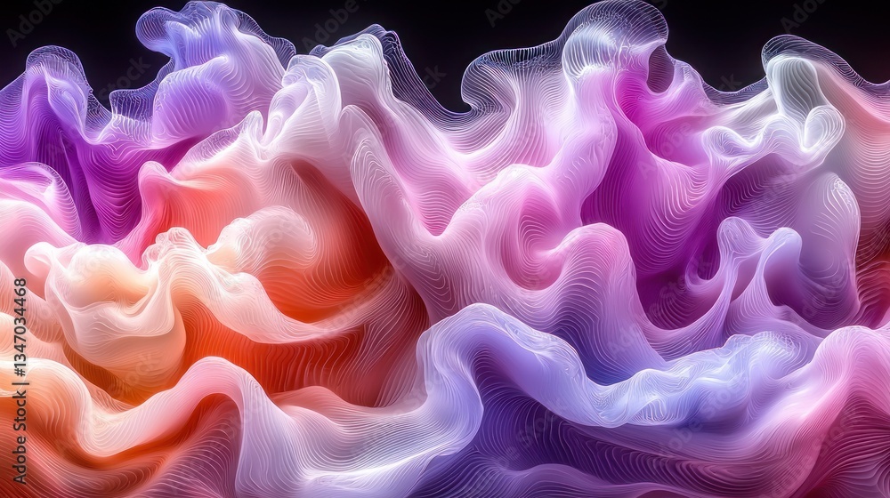Obraz premium Abstract swirling forms in vibrant colors