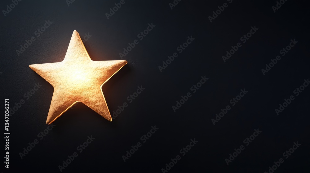 Obraz premium Golden star on dark background