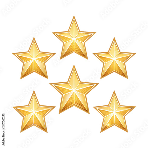 set of golden stars