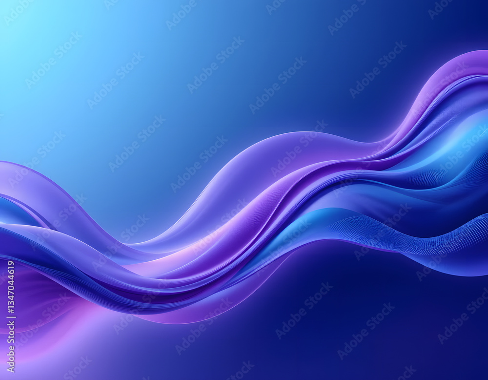 Fototapeta premium Abstract Futuristic Fluid Wave Background in Blue and Purple Tones