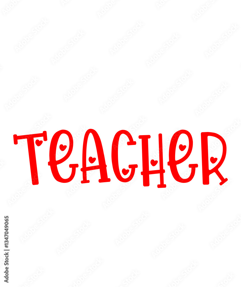 Teacher typography clip art design on plain white transparent isolated background for card, shirt, hoodie, sweatshirt, apparel, tag, mug, icon, poster or badge Teacher typography clip art design on plain white transparent isolated background for card, shirt, hoodie, sweatshirt, apparel, tag, mug, icon, poster or badge