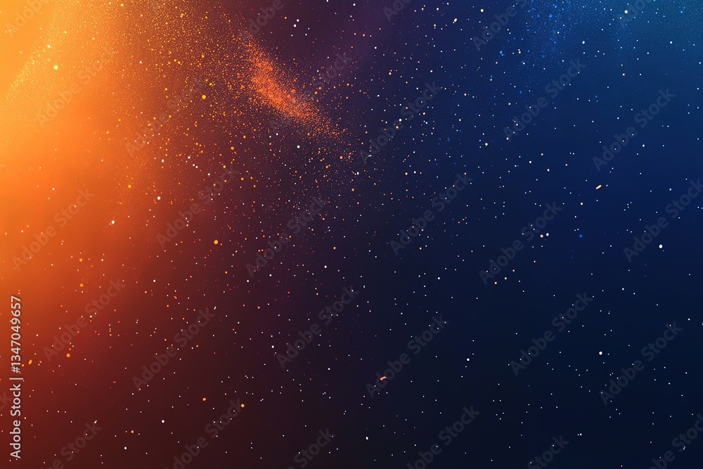 Fototapeta premium Abstract Cosmic Nebula Background Orange, Blue, and White Star Dust