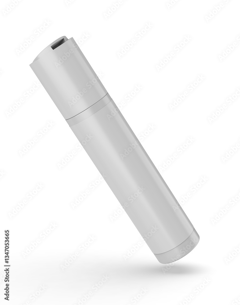 Blank Press Top Cap Cosmetic Container with Label 3d Illustration. Blank Press Top Cap Cosmetic Container with Label 3d Illustration.