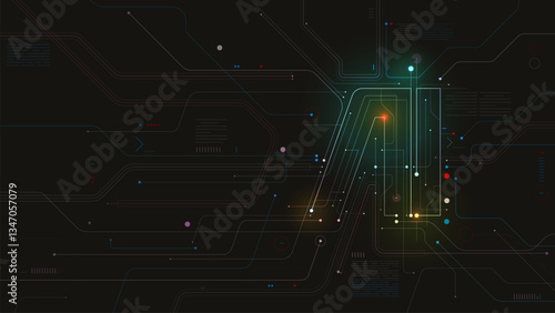 AI letter artificial intelligence futuristic nodes prompt background
