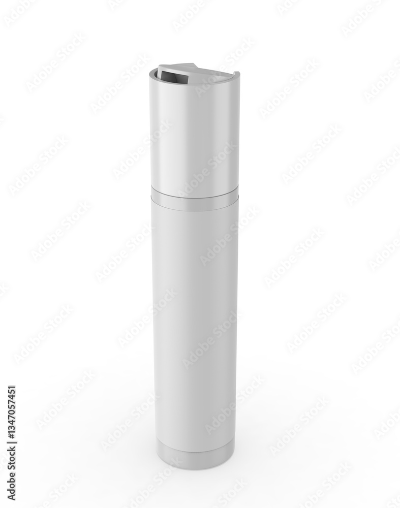 Blank Press Top Cap Cosmetic Container with Label 3d Illustration. Blank Press Top Cap Cosmetic Container with Label 3d Illustration.
