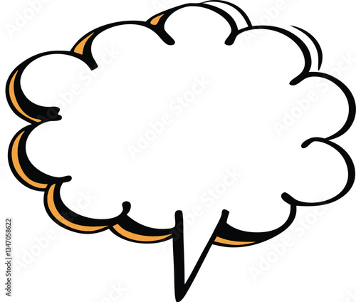 Cartoon empty retro comic style speech bubbles, vintage speech clouds, thinking bubbles, comic text box, Vector illustration