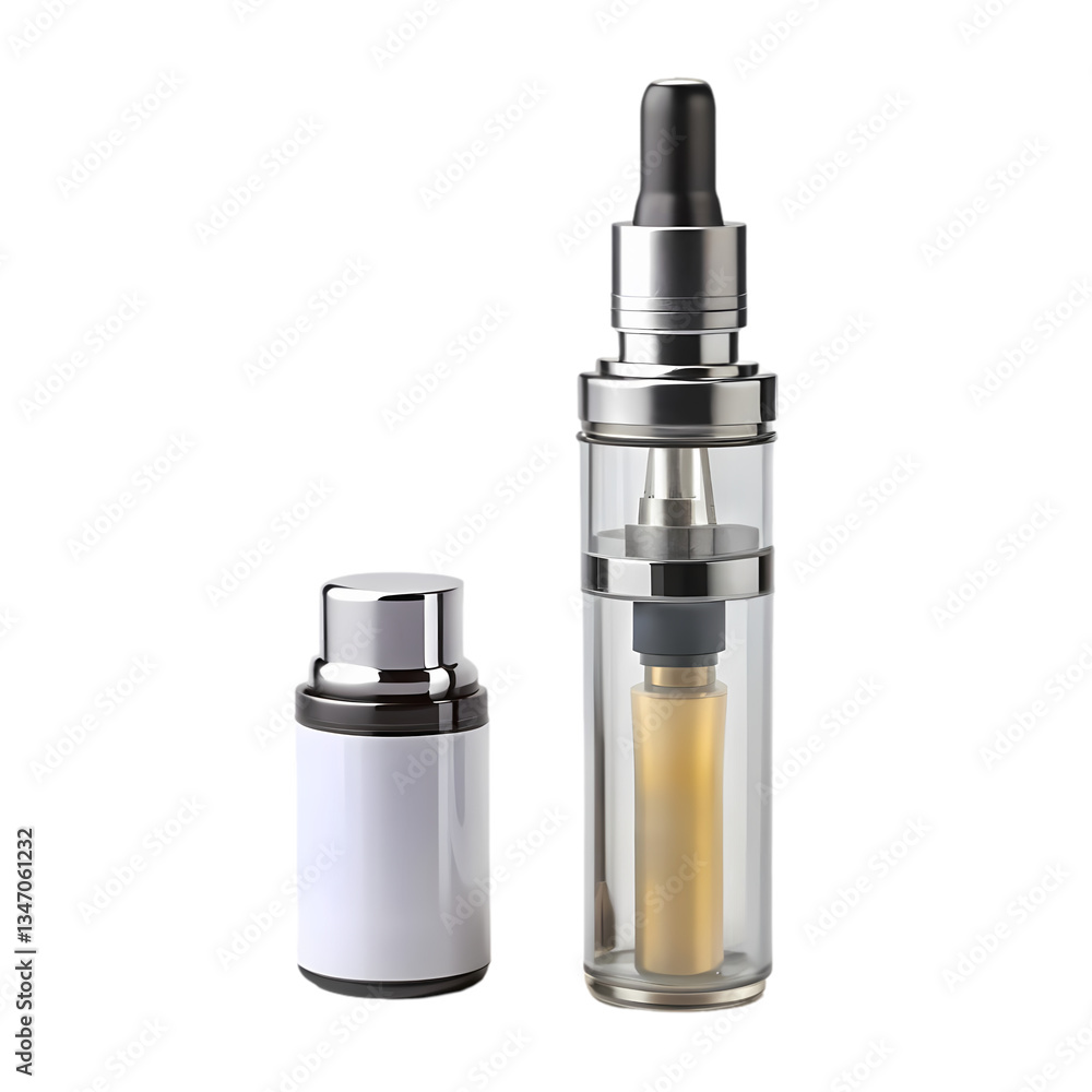 Premium Vape Pen Kit: E-liquid Bottle on transparent background Premium Vape Pen Kit: E-liquid Bottle on transparent background