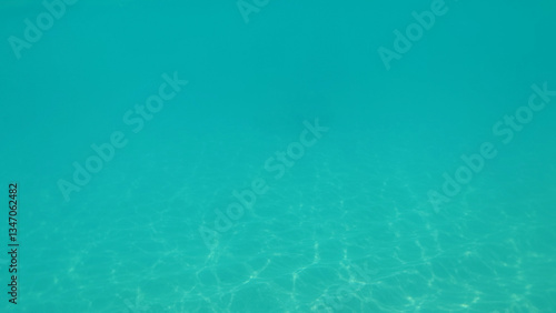 Obraz na płótnie Sunlight filtering through clear turquoise water creates mesmerizing ripples on the surface, while illuminating the sandy bottom and enhancing the tranquil underwater scene w salonie