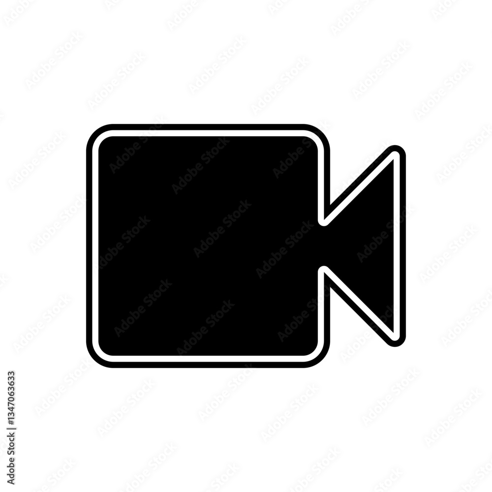 Minimalist Black Video Camera Icon Vector for Multimedia and Streaming Minimalist Black Video Camera Icon Vector for Multimedia and Streaming
