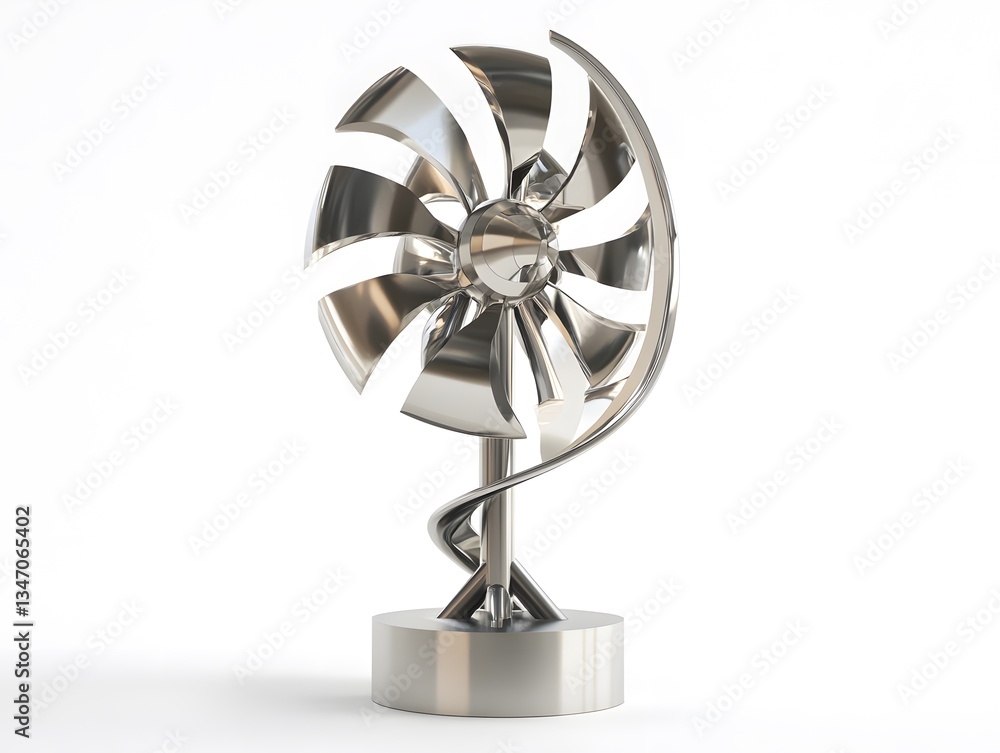 Obraz premium Mini Wind Turbine with Rotating Blades