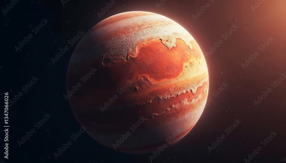 Fototapeta premium Red Planet Mars Space Image Detailed Surface View