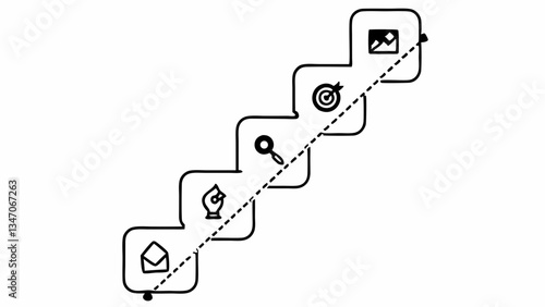  Create a visually appealing step-by-step vector guide with icons that represent each step and a cohesive color scheme.