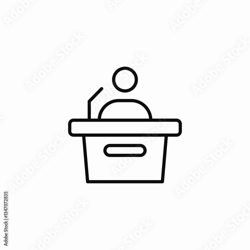 desk public speaking icon sign vector