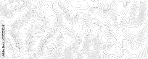 Abstract wavy topographic line background. Seamless pattern and banner design. Modern and dynamic feel to topographic mapping vector illustration.