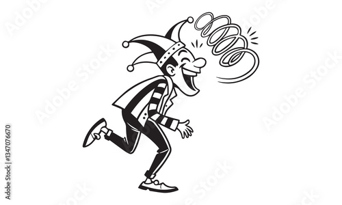 Funny April fool day cartoon silhouette vector design. April fool cartoon.