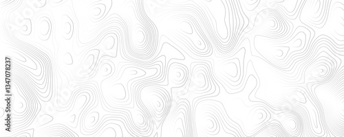 Abstract wavy topographic line background. Seamless pattern and banner design. Modern and dynamic feel to topographic mapping vector illustration.