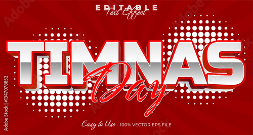 Timnas day is indonesian football editable text effect, graphic style collection