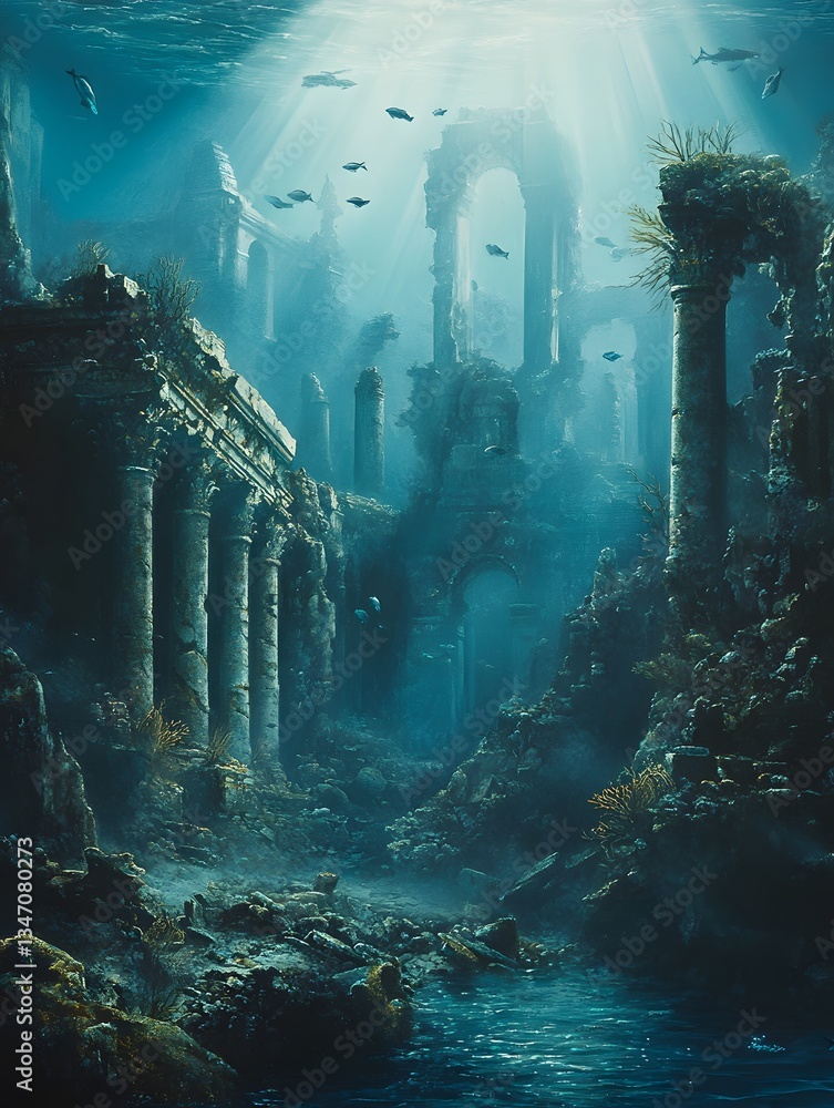 Lost City Beneath the Waves oil painting