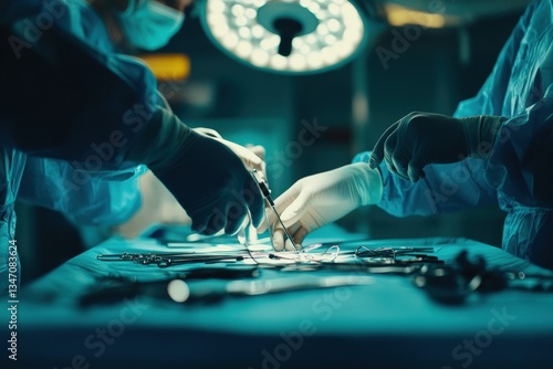 surgical team prepare the surgery instrument