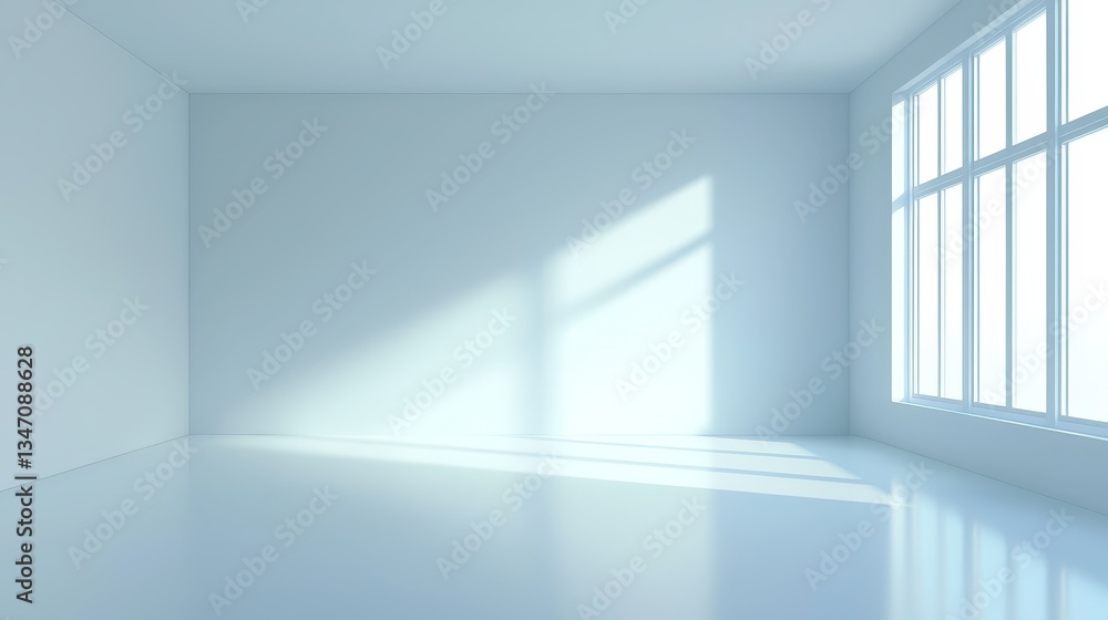 Fototapeta premium Empty white room with minimalist interior design, a blank canvas for creativity
